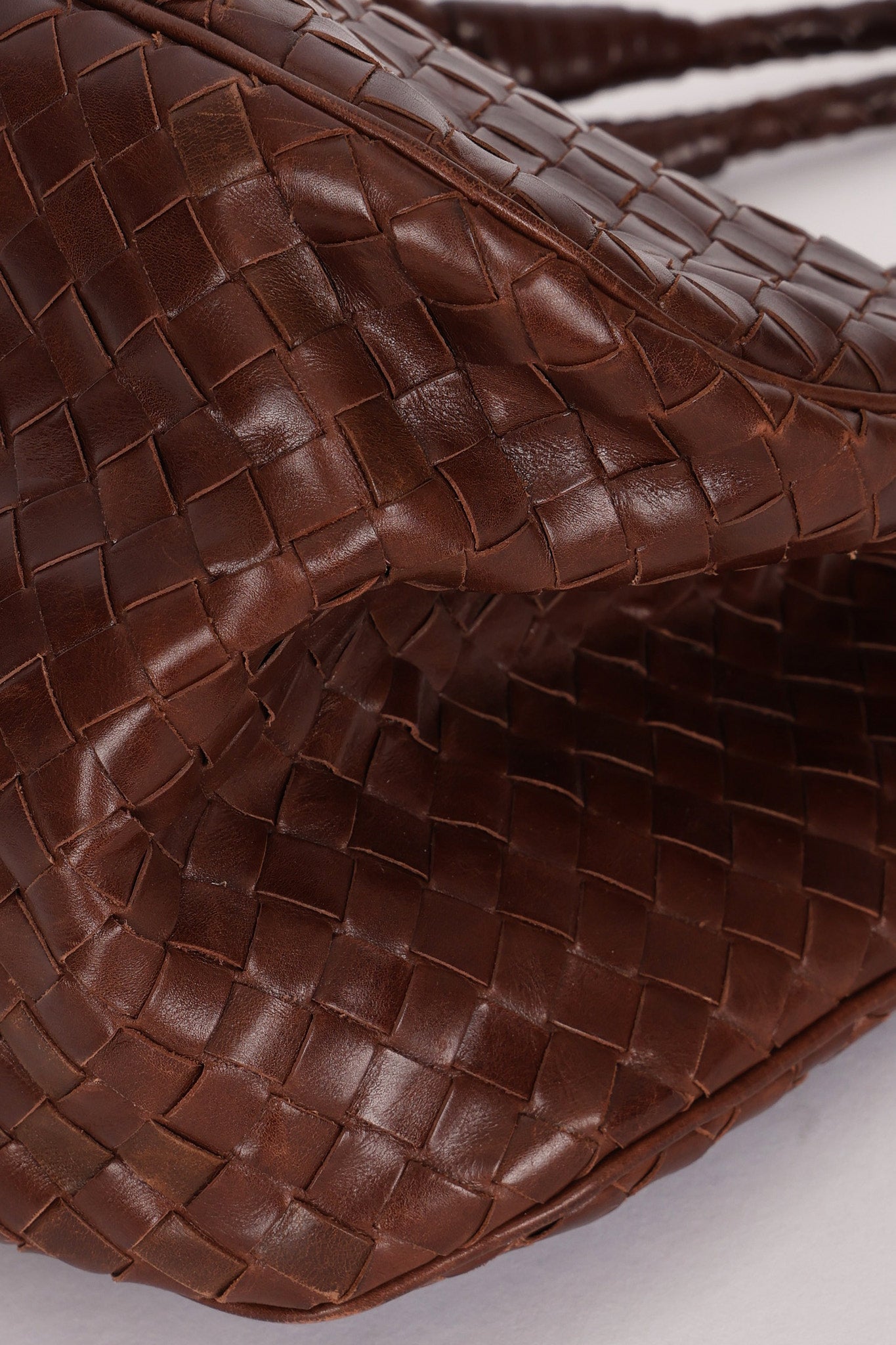Bottega Veneta Intrecciato Top Handle Tote Brown