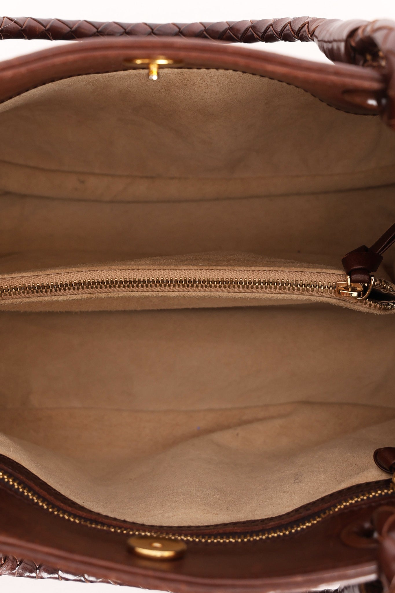 Bottega Veneta Intrecciato Top Handle Tote Brown