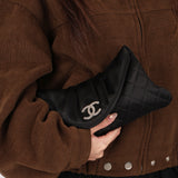 Chanel Envelope Flap Clutch Black Satin SHW