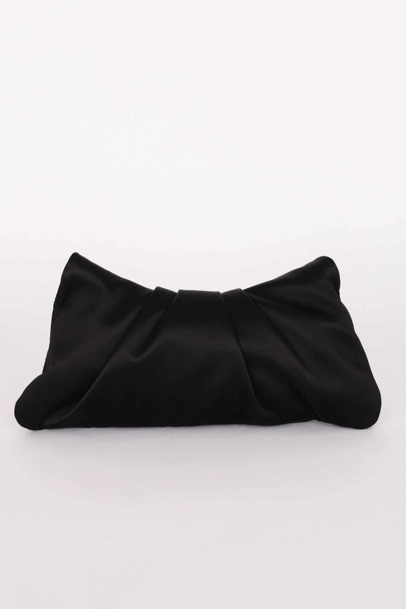 Chanel Envelope Flap Clutch Black Satin SHW