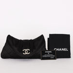 Chanel Envelope Flap Clutch Black Satin SHW