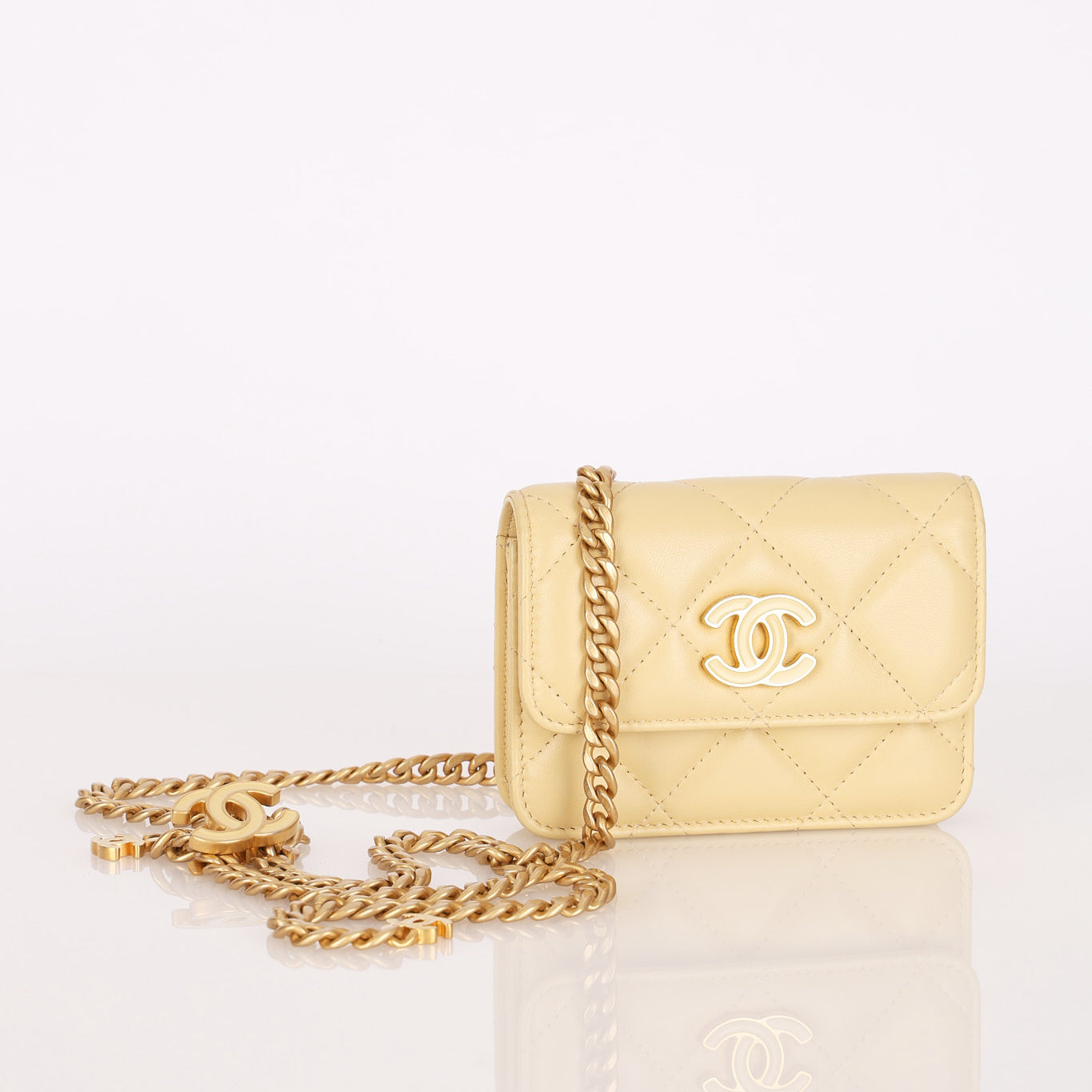 Chanel Mini Belt Bag Butter Yellow Lambskin AGHW