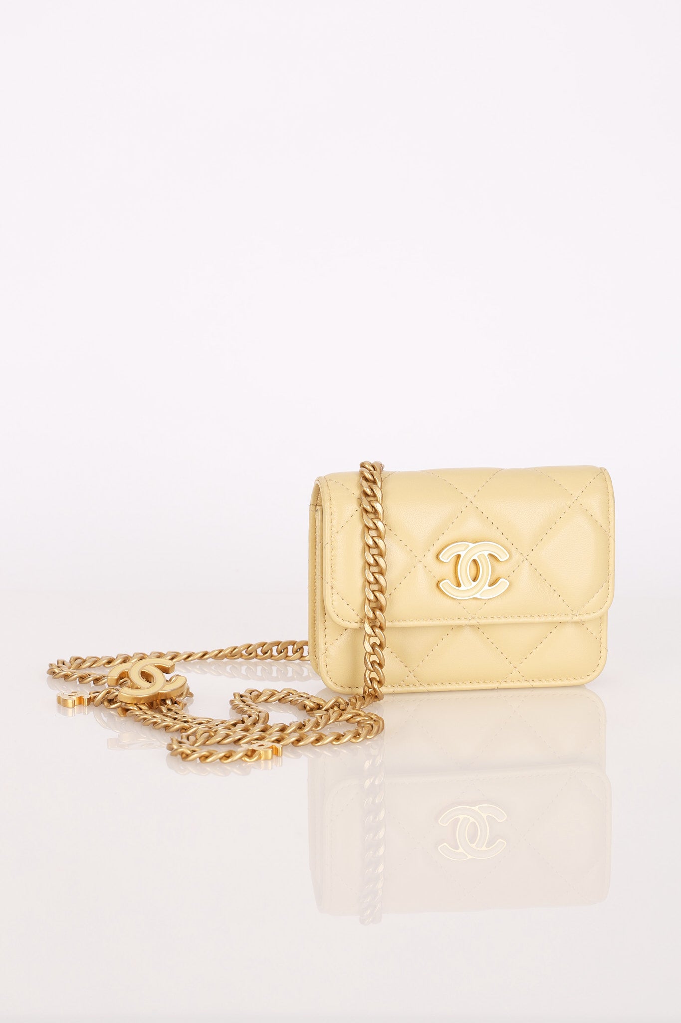 Chanel Mini Belt Bag Butter Yellow Lambskin AGHW
