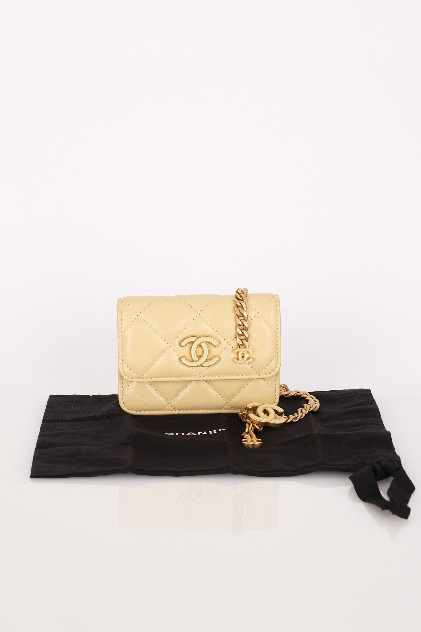 Chanel Mini Belt Bag Butter Yellow Lambskin AGHW