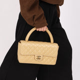 Rare Chanel Parent and Child Kelly Beige Lambskin 24K GP