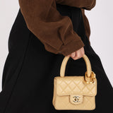 Rare Chanel Parent and Child Kelly Beige Lambskin 1992 24K GP