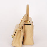 Rare Chanel Parent and Child Kelly Beige Lambskin 1992 24K GP