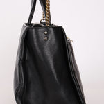 Chanel Turnlock Front Pocket Top Handle Shoulder Bag Black Calfskin AGHW