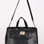 Chanel Large Straight Lines Tote Black Calfskin 2017 AGHW