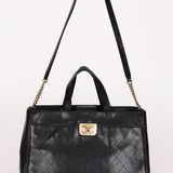 Chanel Large Straight Lines Tote Black Calfskin 2017 AGHW