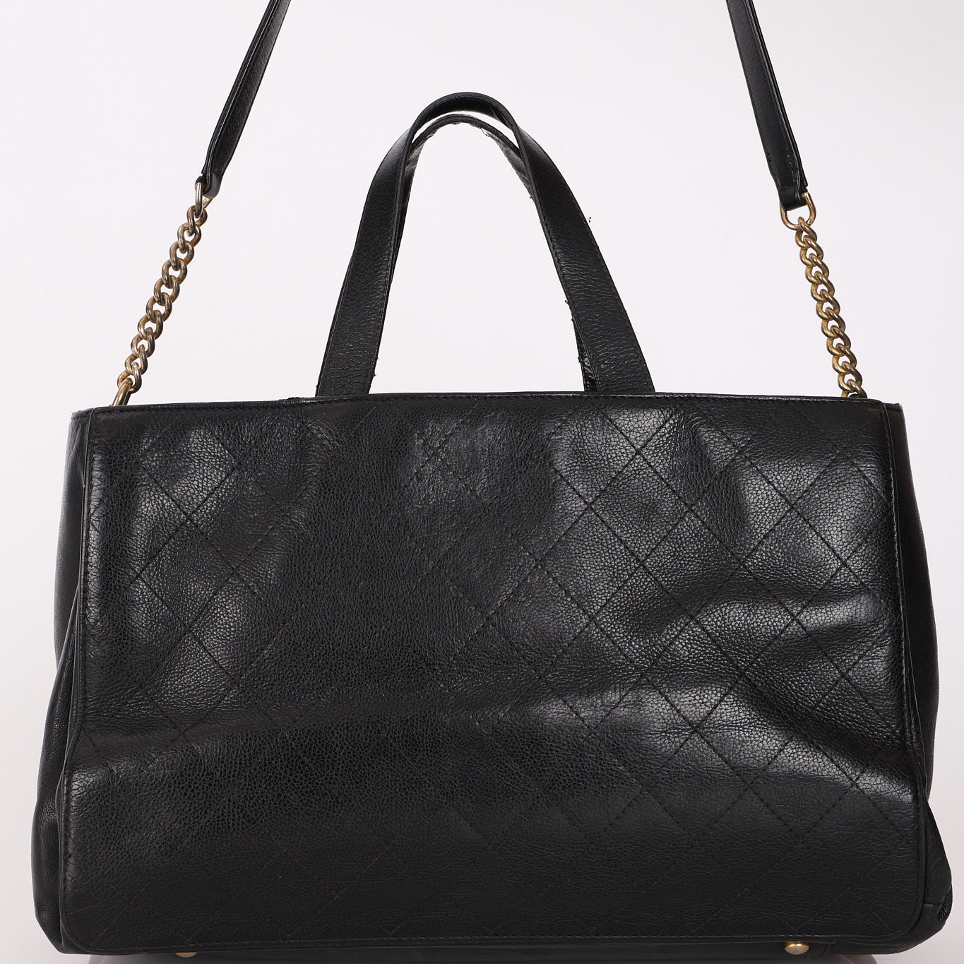 Chanel Turnlock Front Pocket Top Handle Shoulder Bag Black Calfskin AGHW