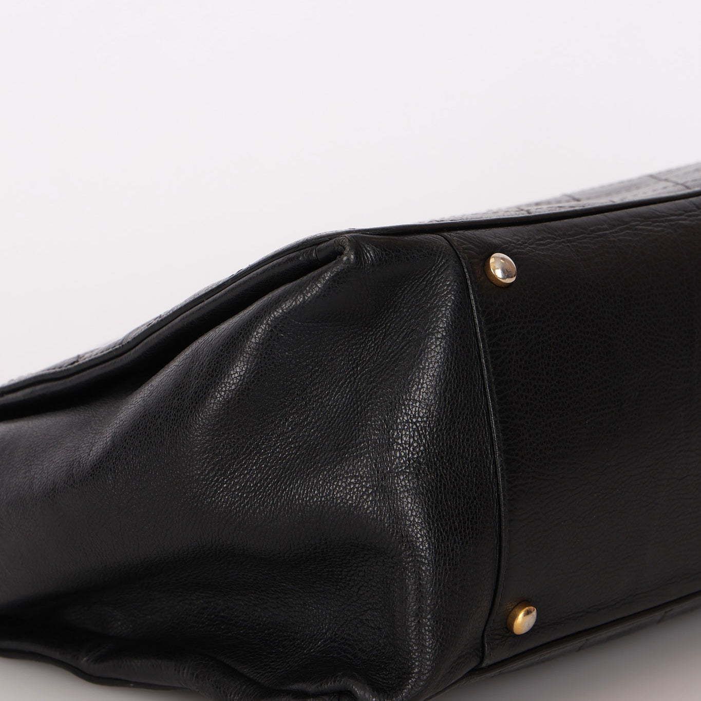 Chanel Turnlock Front Pocket Top Handle Shoulder Bag Black Calfskin AGHW