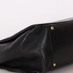 Chanel Turnlock Front Pocket Top Handle Shoulder Bag Black Calfskin AGHW