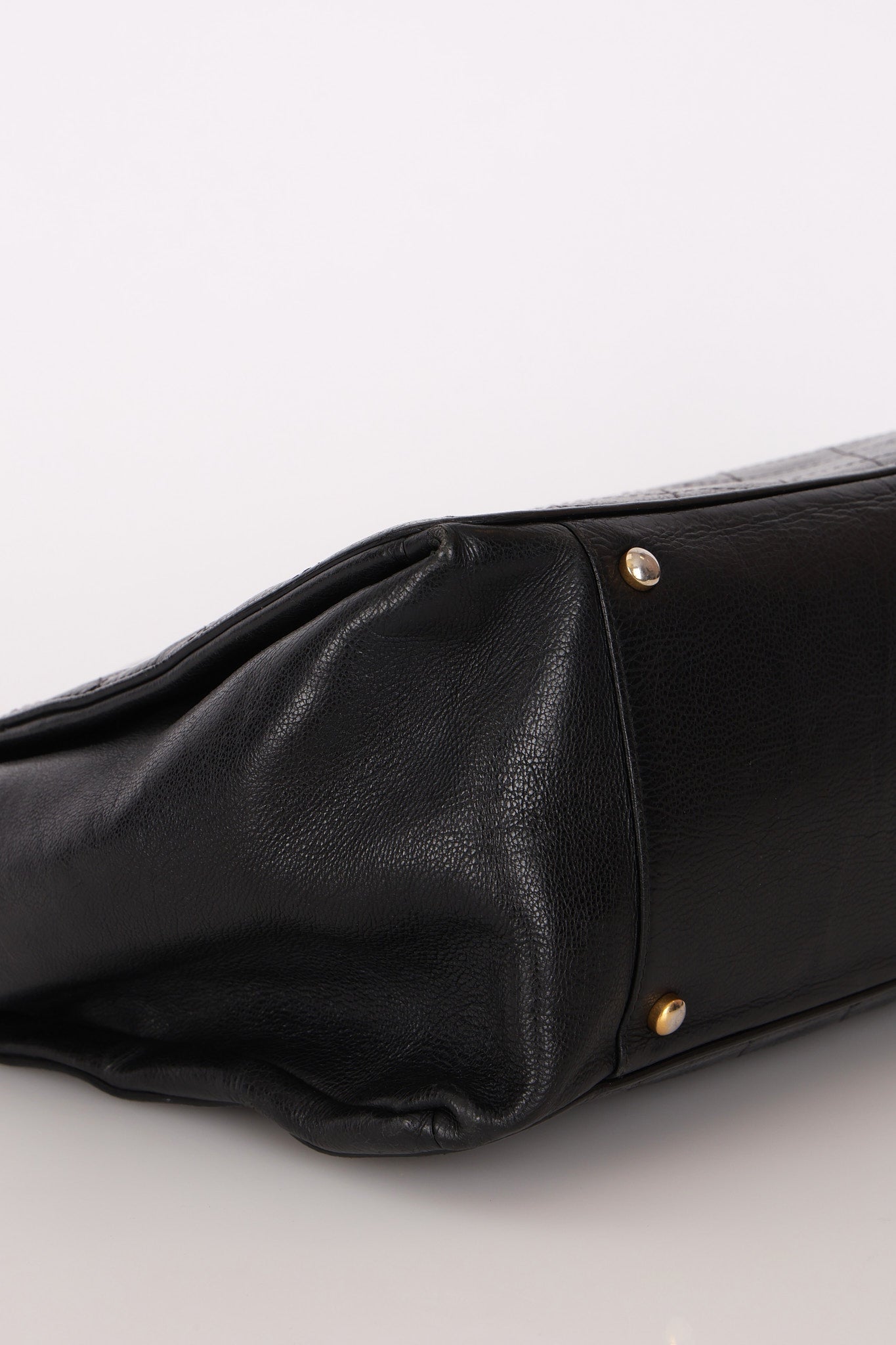 Chanel Turnlock Front Pocket Top Handle Shoulder Bag Black Calfskin AGHW