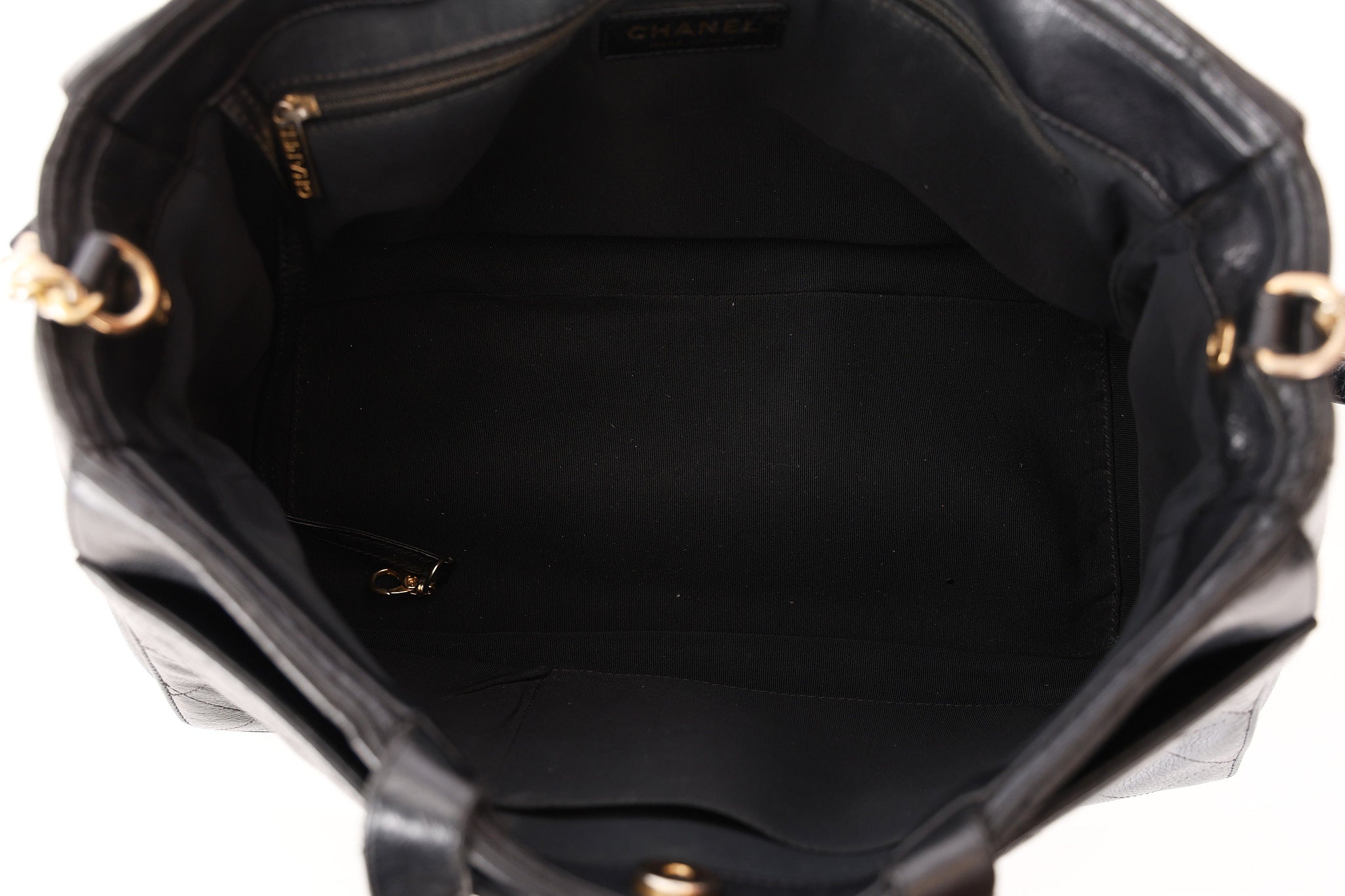 Chanel Turnlock Front Pocket Top Handle Shoulder Bag Black Calfskin AGHW