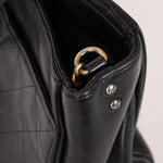 Chanel Turnlock Front Pocket Top Handle Shoulder Bag Black Calfskin AGHW