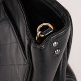 Chanel Turnlock Front Pocket Top Handle Shoulder Bag Black Calfskin AGHW