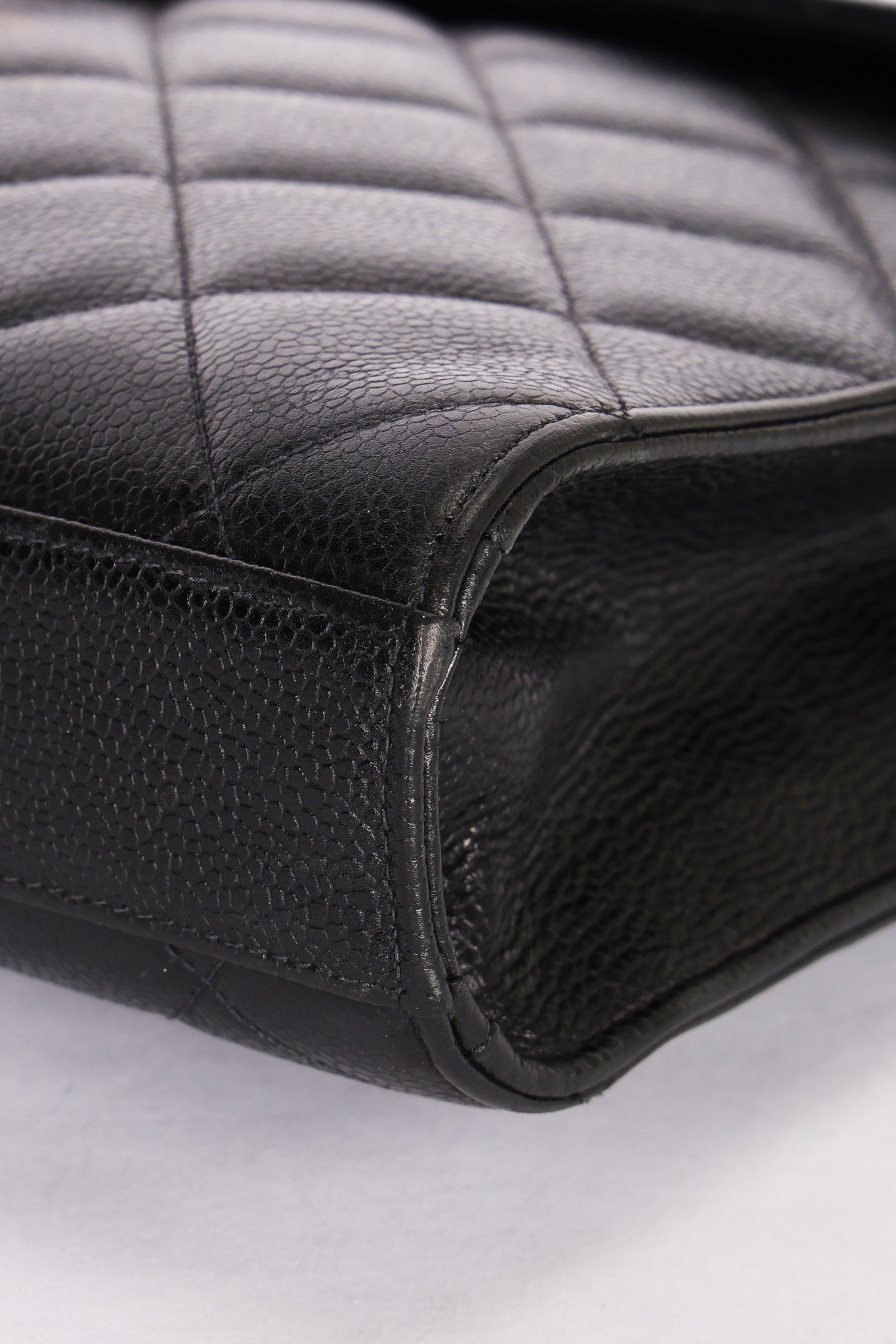 Chanel Turnlock Top Handle Briefcase Black Caviar 1998 24K GP
