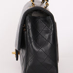 Chanel Single Flap with Pouch Black Lambskin 24K GP