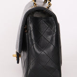 Chanel Single Flap with Pouch Black Lambskin 24K GP