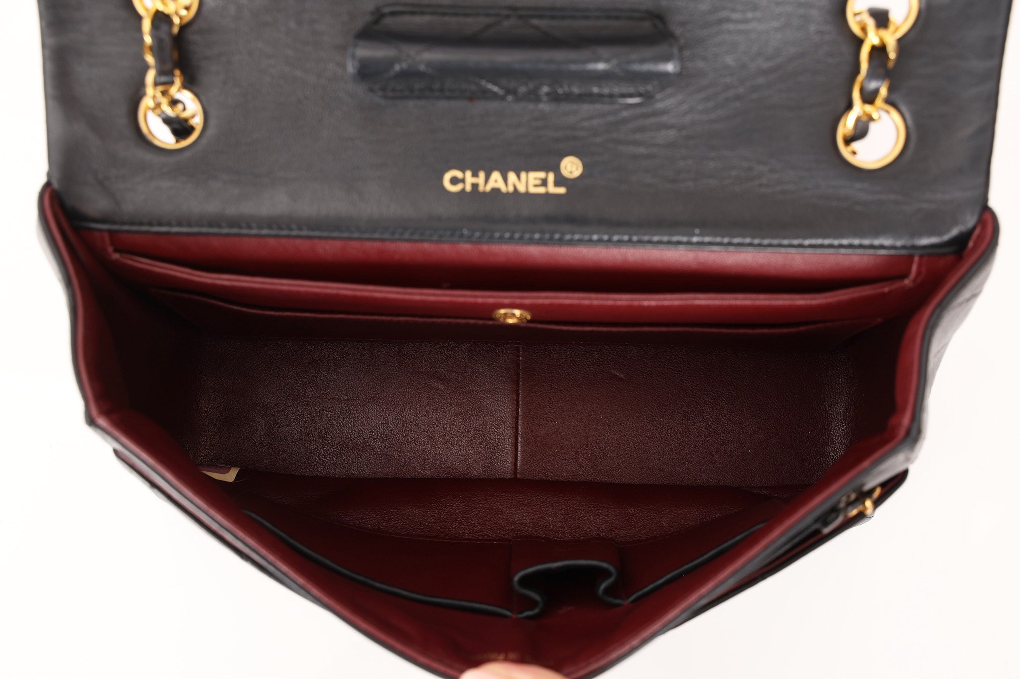 Chanel Single Flap with Pouch Black Lambskin 24K GP
