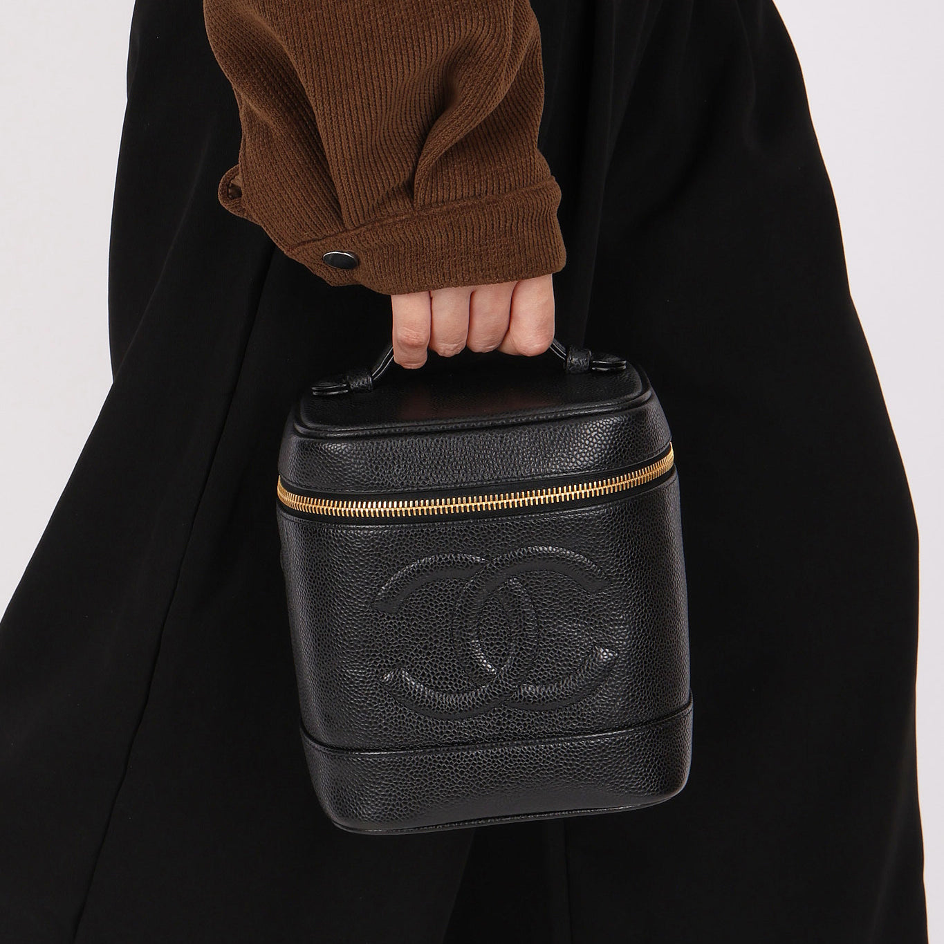 Chanel Timeless Vanity Bag Black Caviar 2005 24K GP