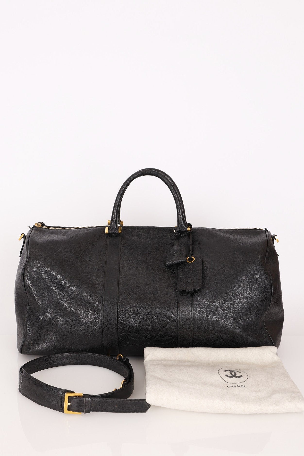 Chanel Timeless Duffle Bag Black Caviar 24K GP