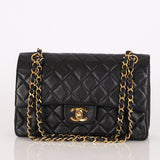 Chanel Small Classic Double Flap Black Lambskin 24K GP