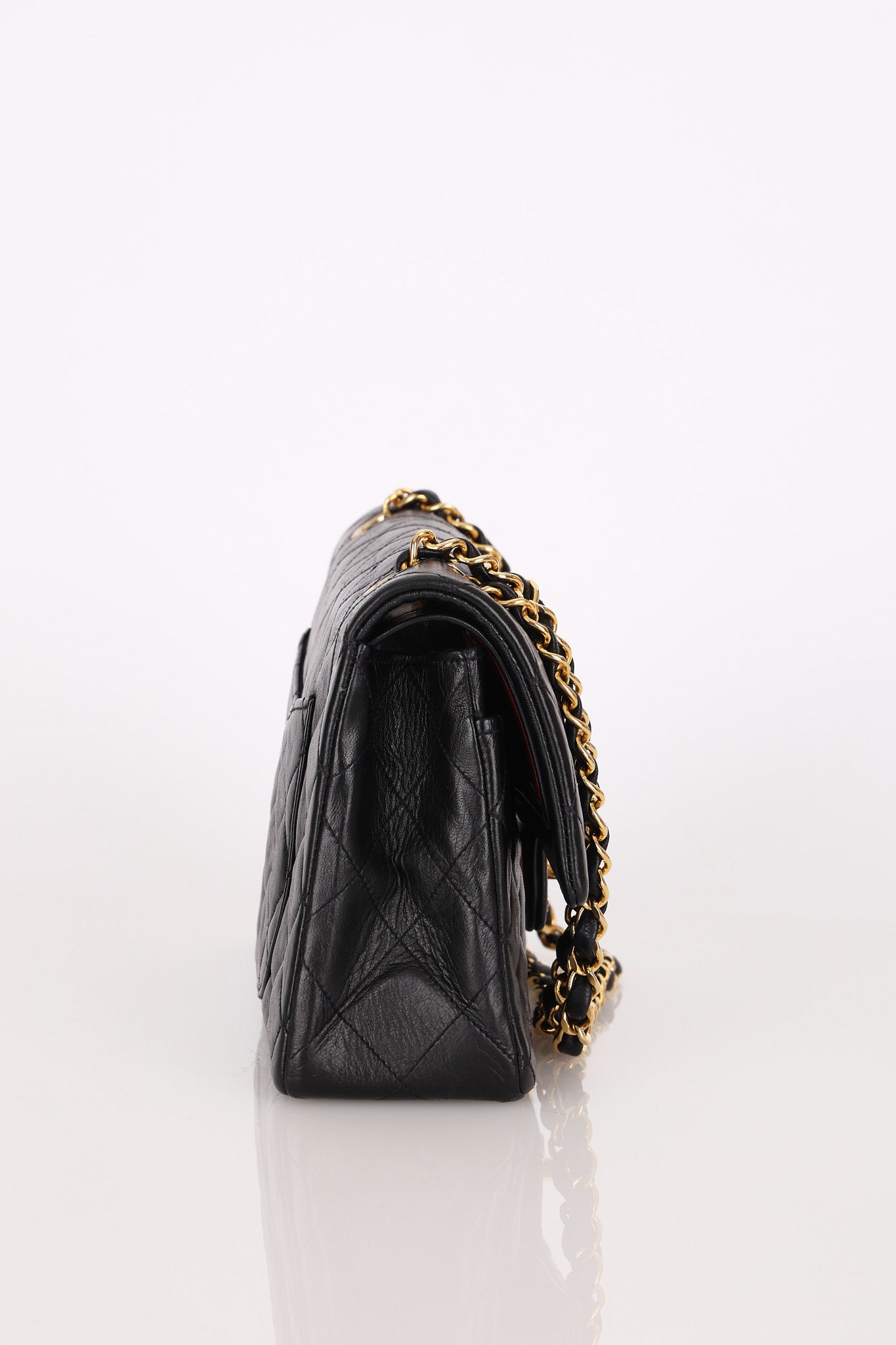 Chanel Small Classic Double Flap Black Lambskin 24K GP