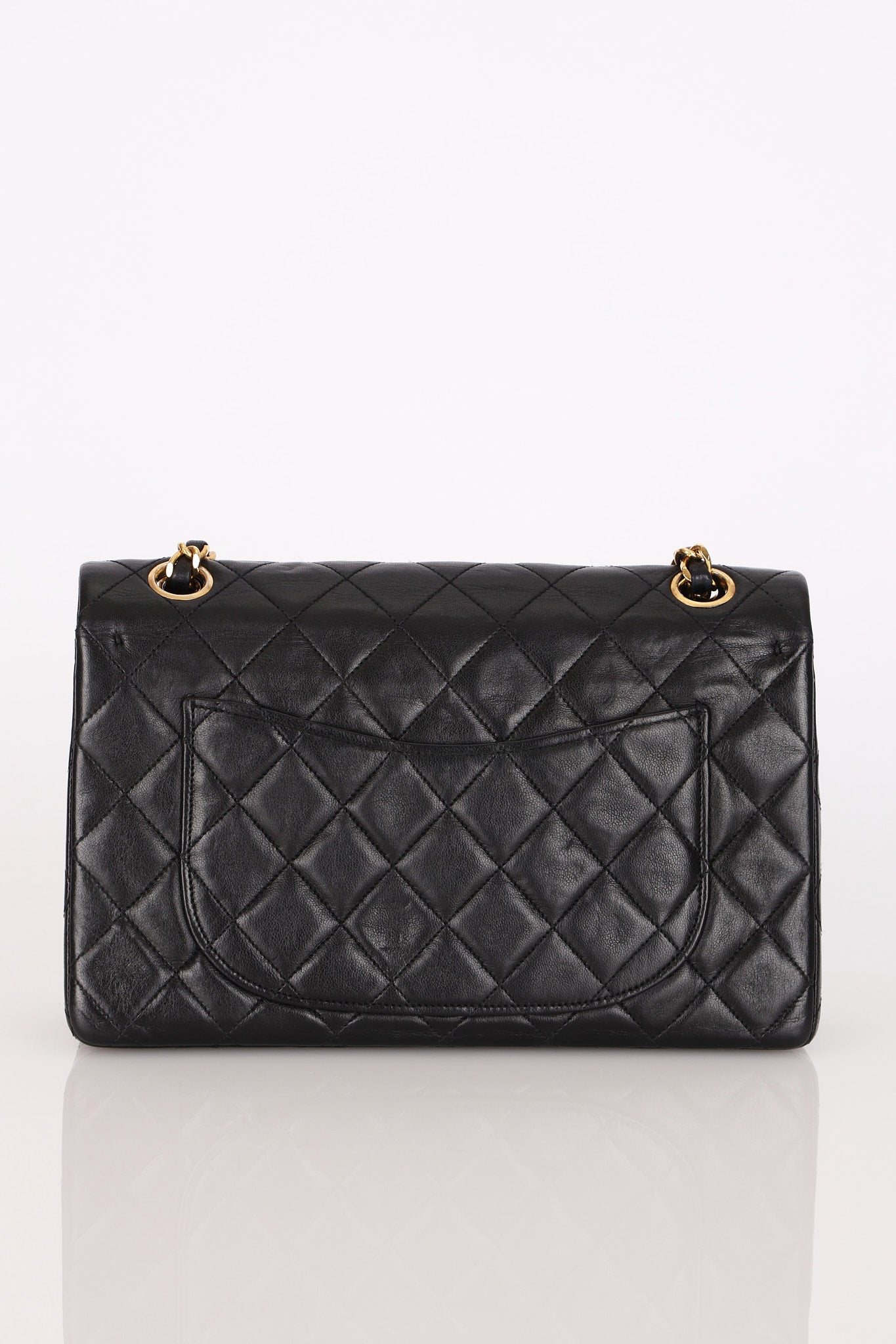 Chanel Small Classic Double Flap Black Lambskin 24K GP