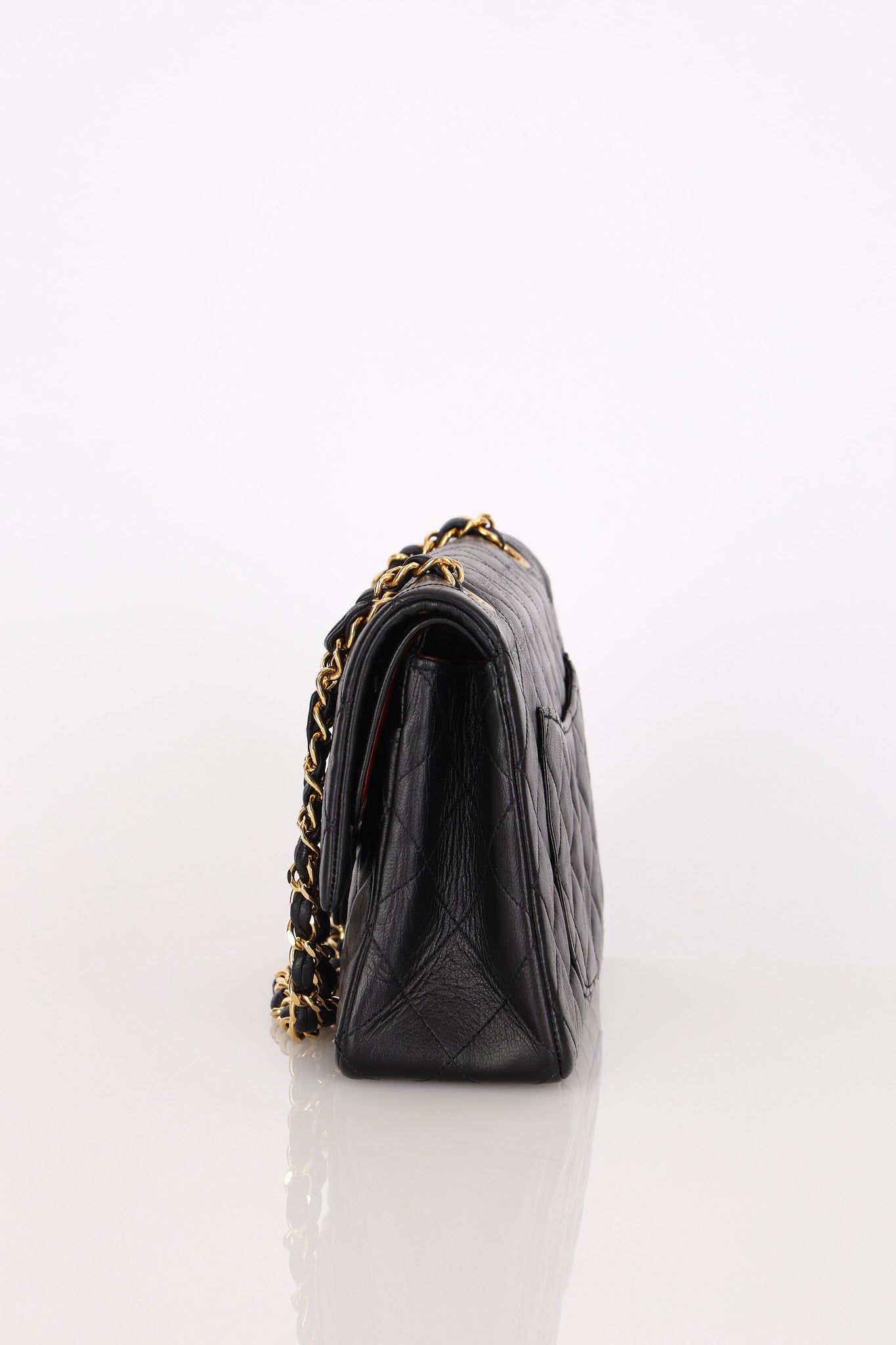 Chanel Small Classic Double Flap Black Lambskin 24K GP