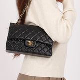 Chanel Small Classic Double Flap Black Lambskin 24K GP
