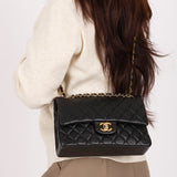 Chanel Small Classic Double Flap Black Lambskin 24K GP