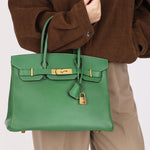 Hermès Birkin 30 Vert Meyer Courchevel GHW 2000