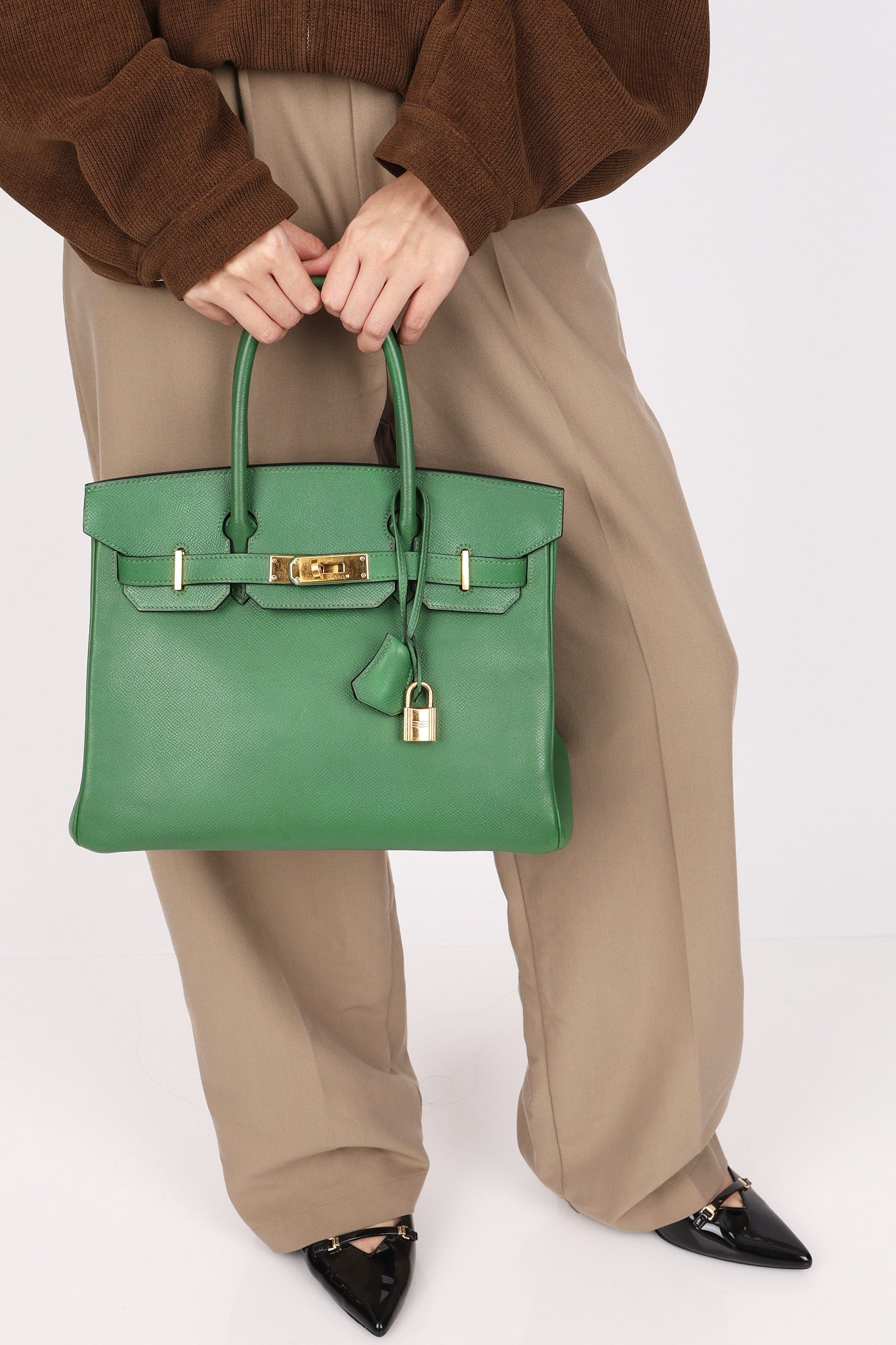 Hermès Birkin 30 Vert Meyer Courchevel GHW 2000