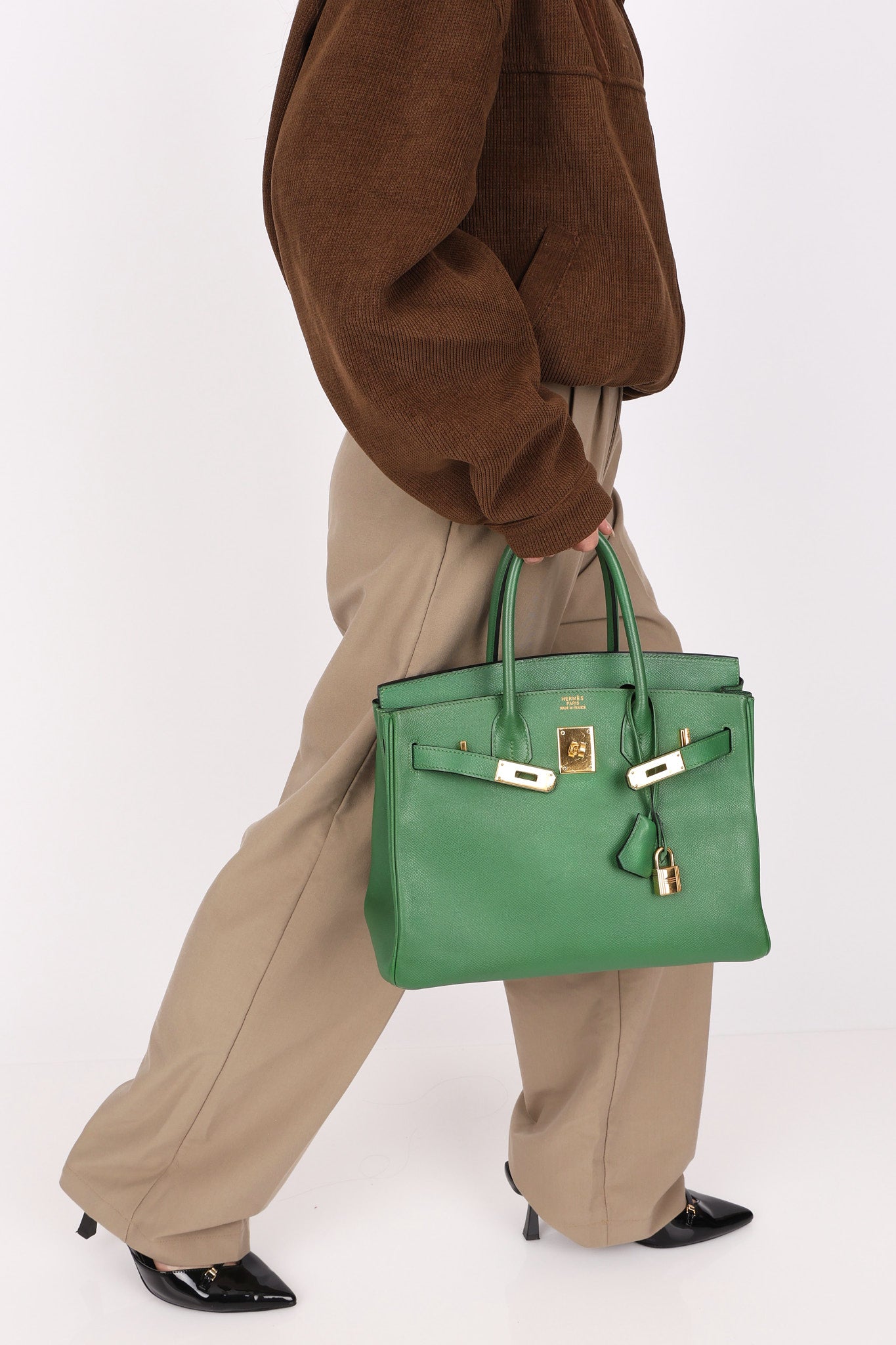 Hermès Birkin 30 Vert Meyer Courchevel GHW 2000