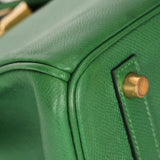 Hermès Birkin 30 Vert Bengale Courchevel 2000 GHW