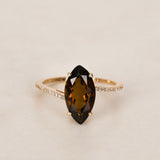 14K Tourmaline & Diamond Gold Ring