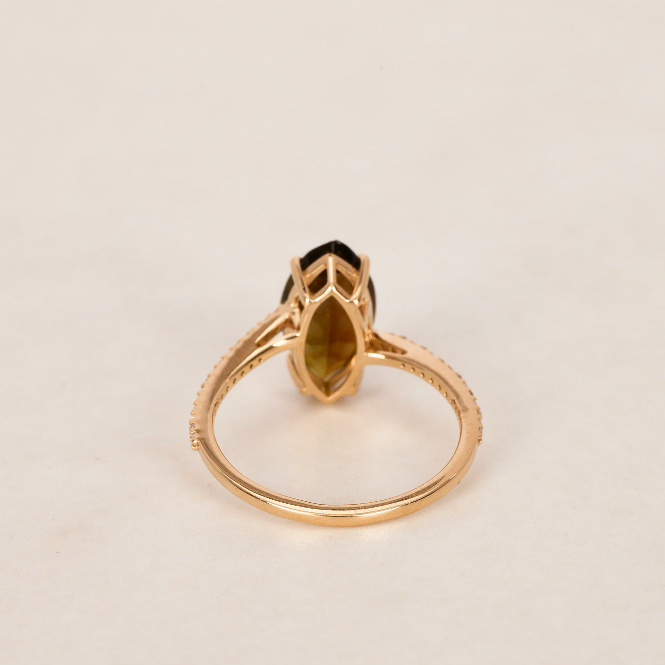 14K Tourmaline & Diamond Gold Ring