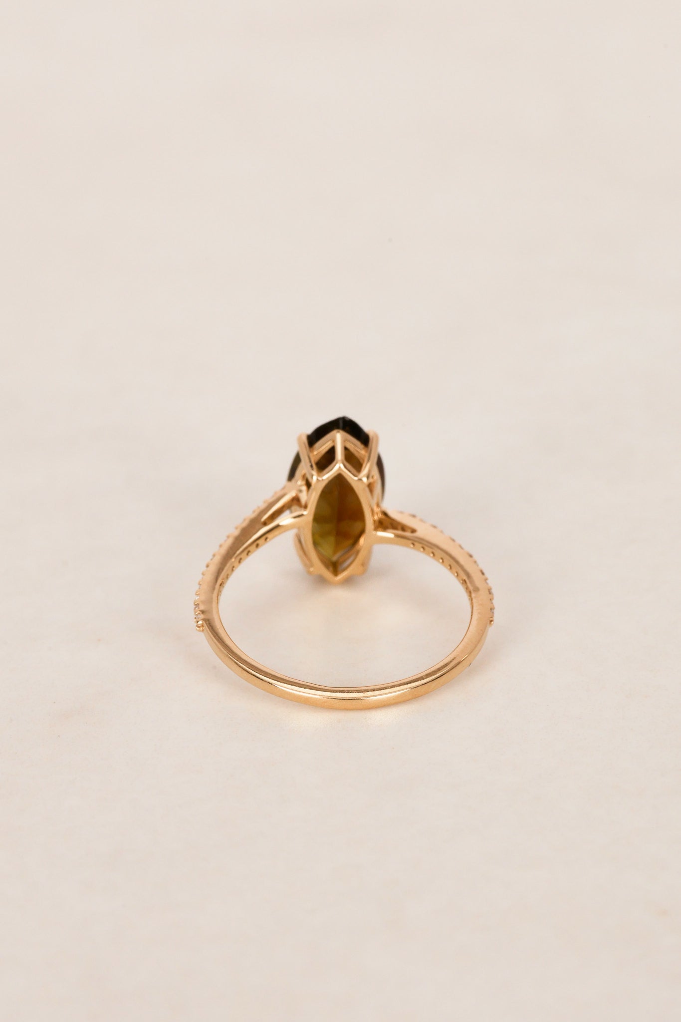 14K Tourmaline & Diamond Gold Ring