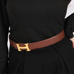 Hermès Constance Croc Embossed Belt