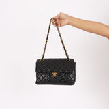Chanel Double Sided Classic Flap Black Lambskin 1996 24K GP