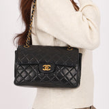 Chanel Double Sided Classic Flap Black Lambskin 24K GP