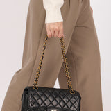 Chanel Double Sided Classic Flap Black Lambskin 24K GP