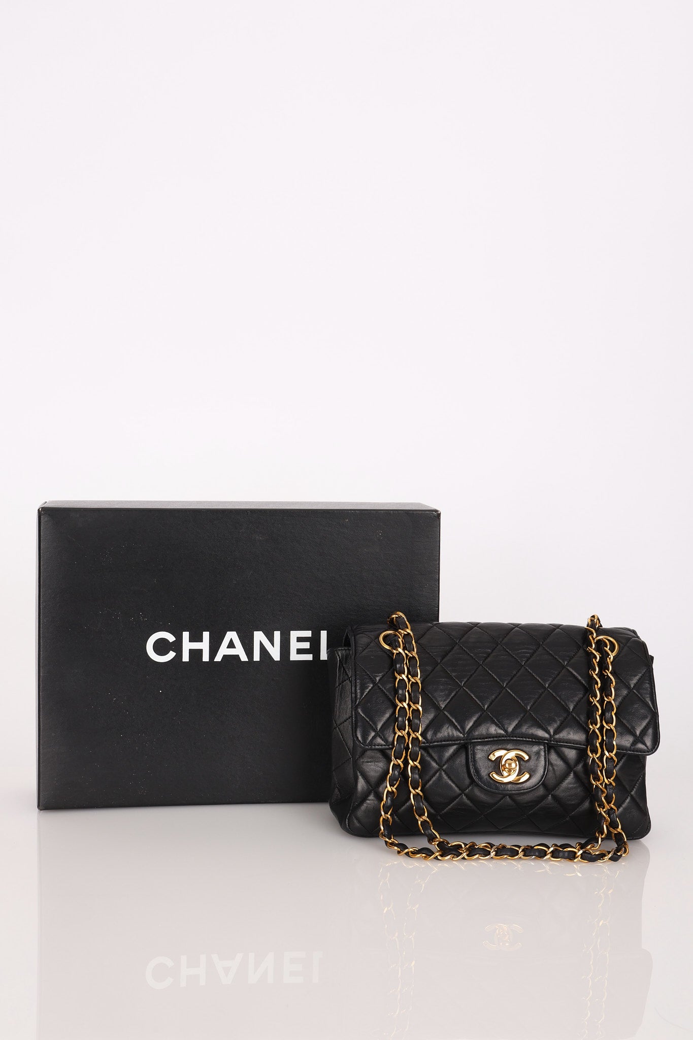 Chanel Double Sided Classic Flap Black Lambskin 24K GP