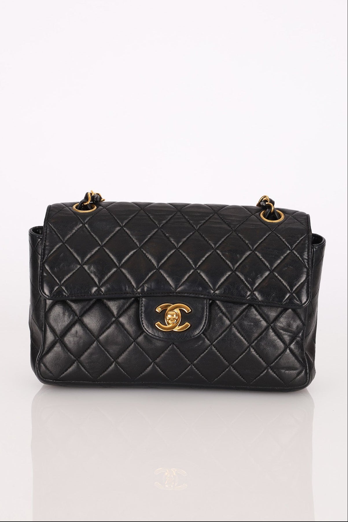 Chanel Double Sided Classic Flap Black Lambskin 24K GP