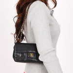 Chanel Chocolate Bar Mini Single Flap Black Lambskin 2010 GHW