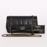 Chanel Chocolate Bar Mini Single Flap Black Lambskin 2010 GHW