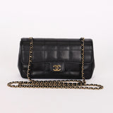 Chanel Chocolate Bar Mini Single Flap Black Lambskin 2010 GHW