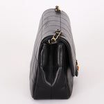 Chanel Chocolate Bar Mini Single Flap Black Lambskin 2010 GHW